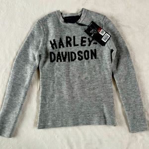 Harley-Davidson Women's Midwest Intarsia Knit Sweater - Gray 96422-23VW XS NEW W